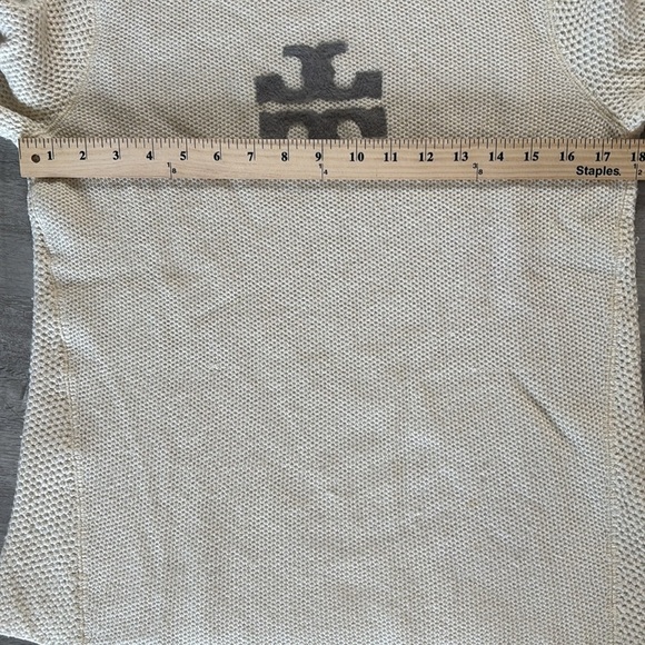 Tory Burch Cream Sweater with Gray Logo - Picture 2 of 8